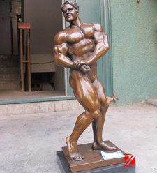 Bronze muscle man statues